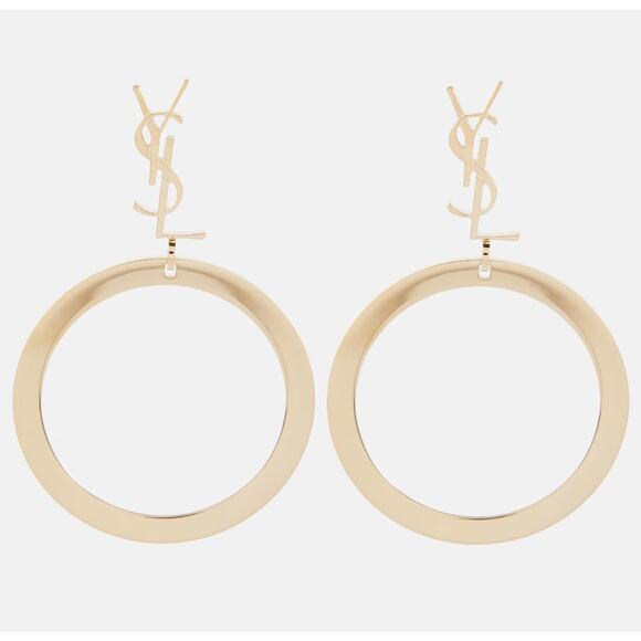 100% Authentic Yves Saint Laurent Cassandre Hoop Earrings - $895MSRP - Picture 1 of 9